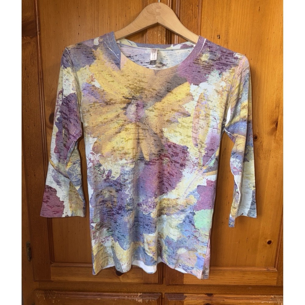 Whimsy Rose Women's S Thermal Shirt Floral Baby Waffle 3/4 Sleeve Crew Top Color